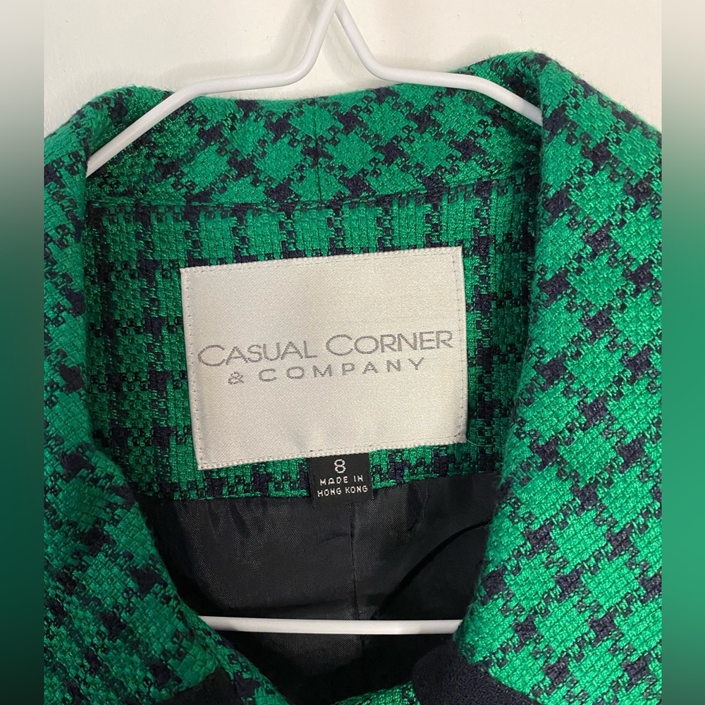 RARE Casual Corner Vintage Green and Black Jacket - Picture 3 of 4